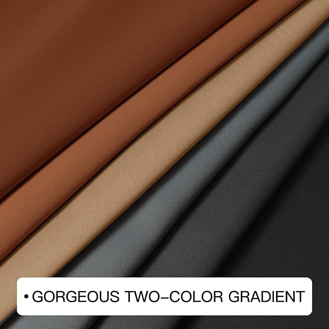 COSVIYA Blackout Drapes Burnt Orange and Black Curtains 84 inch Length 2 Panels,Full Room Darkening Grommet Insulated Thermal Window Treatments for Bedroom/Living Room,52x84 inches