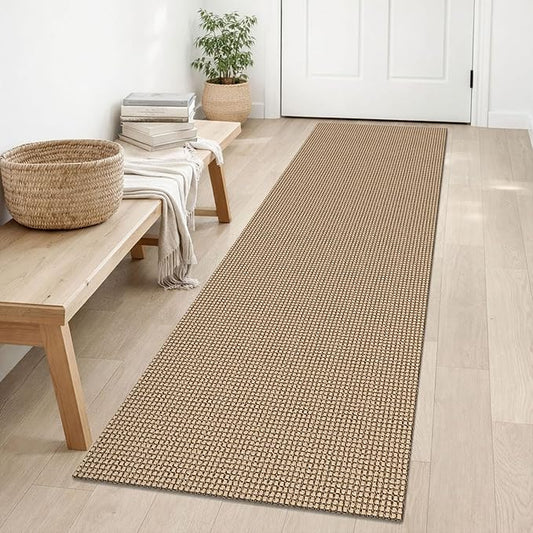 IOHOUZE Washable Runner Rug 2x6 Non Slip Rubber Backed Runners for Hallways Entryway Runner Indoor, Kitchen Rugs Woven Cotton Floor Carpet for Hall Entrance Bedroom, Orange/Tan/Brown