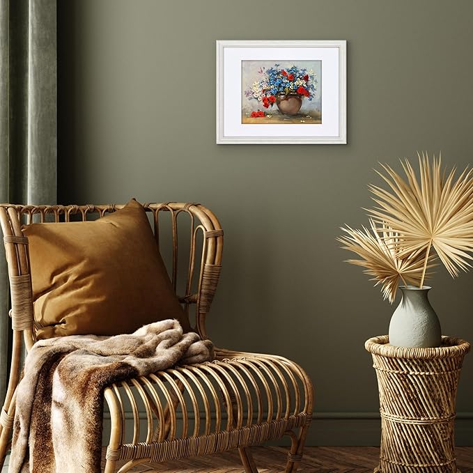 Americanflat Vintage Frames - 11x14 Picture Frame with Beaded Accents and Shatter-Resistant Glass - Use as 8x10 Frame or Display 11x14 Photos Without Mat - Heirloom Collection - Wall Display - White