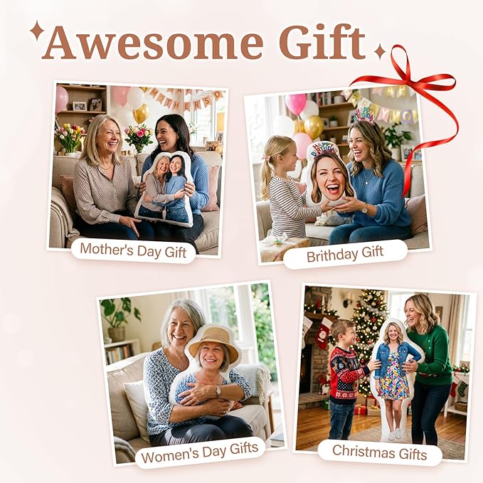 Custom Pillows with Picture - Mothers Day Custom Photo Gifts for Mom from Kids/Son/Daughter/Husband, Birthday Valentine Gifts for Mom Women Wife