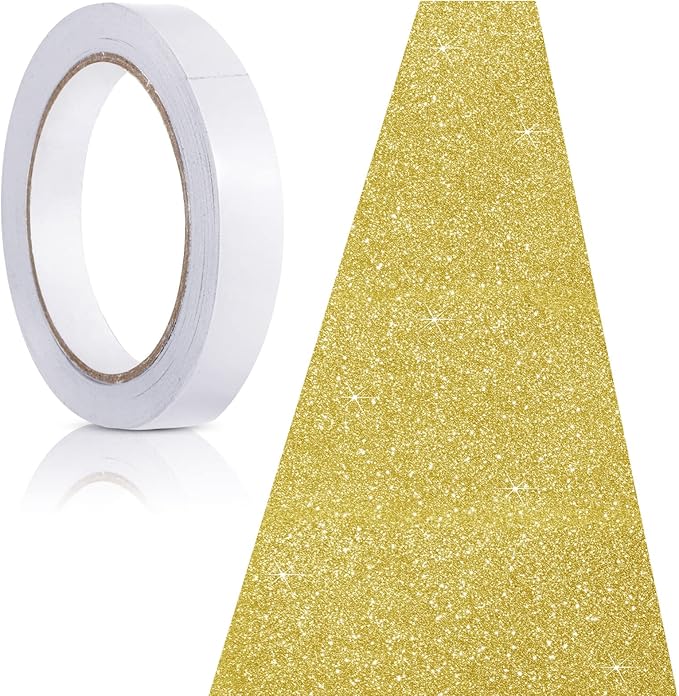 Tatuo Carpet Runner 2.46 x 30 ft Runway Rug 55 GSM Thickness with Carpet Tape for Prom Graduation Wedding Outdoor Indoor Hallway Movie Party Decoration Rug(2.46 x 30 Feet,Glitter Gold)
