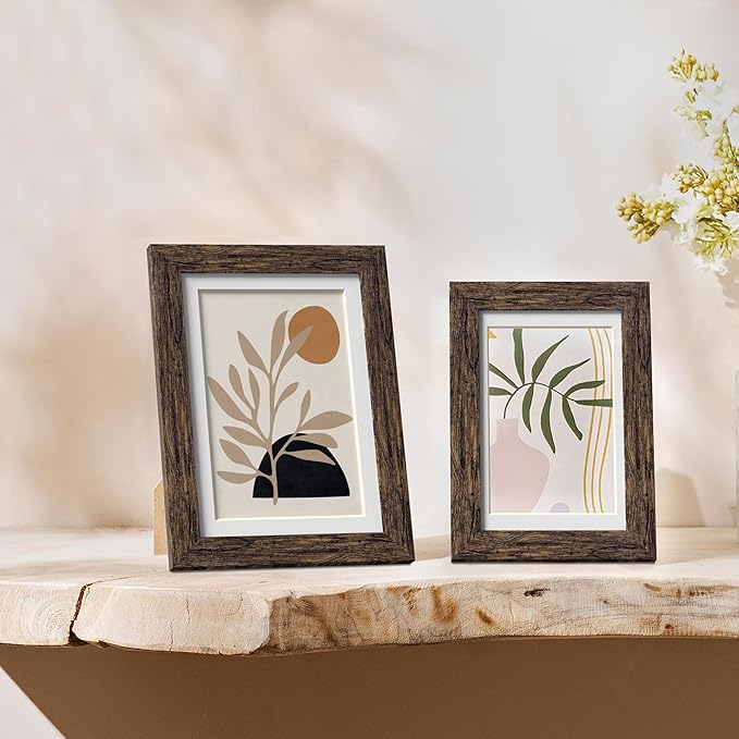 eletecpro 5x7 Picture Frames Set of 10, Picture Frame Collage Wall Decor Display 4x6 Photo with Mat or 5x7 without Mat, Home Decor Gallery Frame for Table Top or Wall Mounting, Multicolor