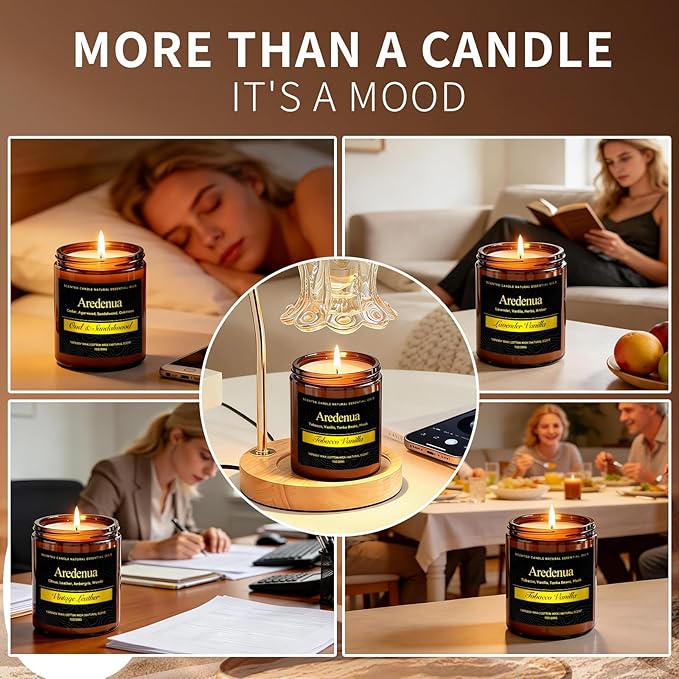 Whiskey Tobacco Candle – Manly Scented Candle for Men, Masculine Soy Candles with Whiskey & Tobacco Aroma, Long Lasting Rustic Candles for Home, Bar, Office, Lounge, Gift for Men