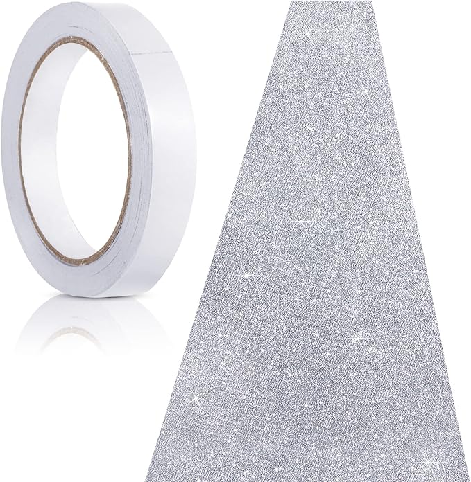 Tatuo Carpet Runner 2.46 x 30 ft Runway Rug 55 GSM Thickness with Carpet Tape for Prom Graduation Wedding Outdoor Indoor Hallway Movie Party Decoration Rug(2.46 x 30 Feet,Glitter Silver)