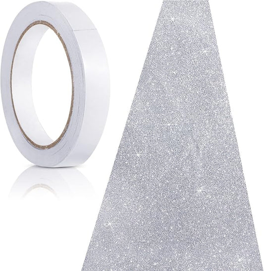 Tatuo Carpet Runner 2.46 x 30 ft Runway Rug 55 GSM Thickness with Carpet Tape for Prom Graduation Wedding Outdoor Indoor Hallway Movie Party Decoration Rug(2.46 x 30 Feet,Glitter Silver)