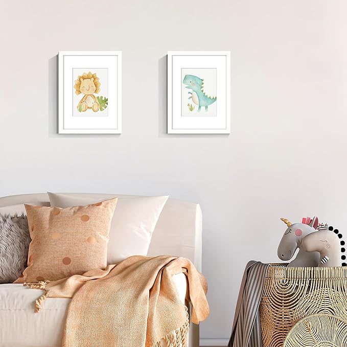 upsimples 9x12 Picture Frame, Display Pictures 6x8 with Mat or 9x12 Without, Wall Hanging Photo Frames, White, 1 Pack
