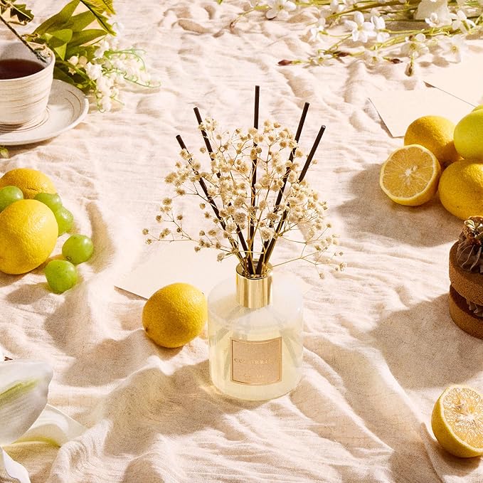 Cocorr??na Reed Diffuser Set, Clean Linen 6.7 fl oz Scented Diffuser with Sticks Home Fragrance Reed Diffuser for Bathroom Shelf Decor