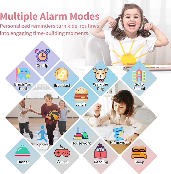Tixpc Kids Smart Watches Girls with Camera Music Player Pedometer Alarm Clock 39 Games Calculator Flashlight 12/24 hr Toys for Ages 4-12 Years Old.Birthday Gift for Girls - Image 6