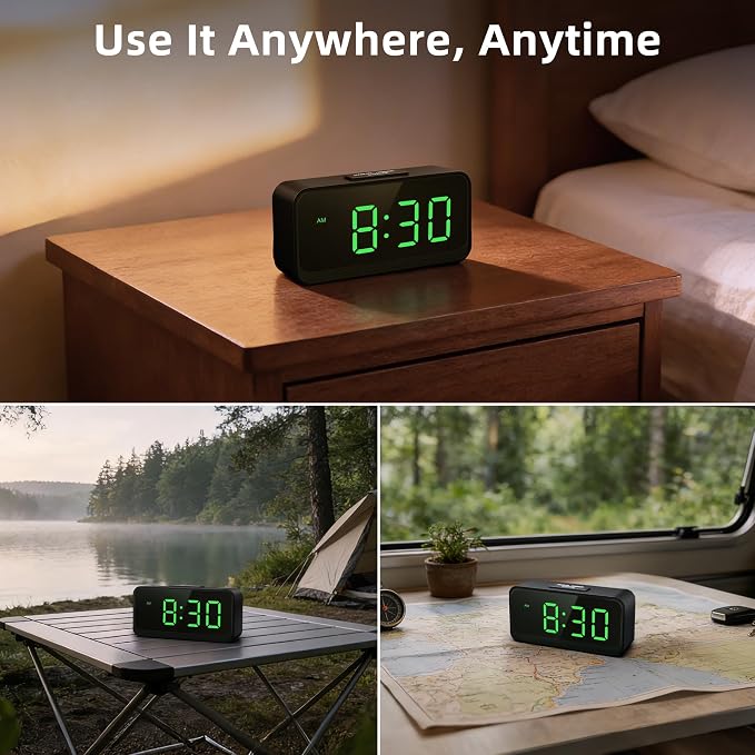 Battery Operated Small Alarm Clock: Compact Cordless Design - Image 8