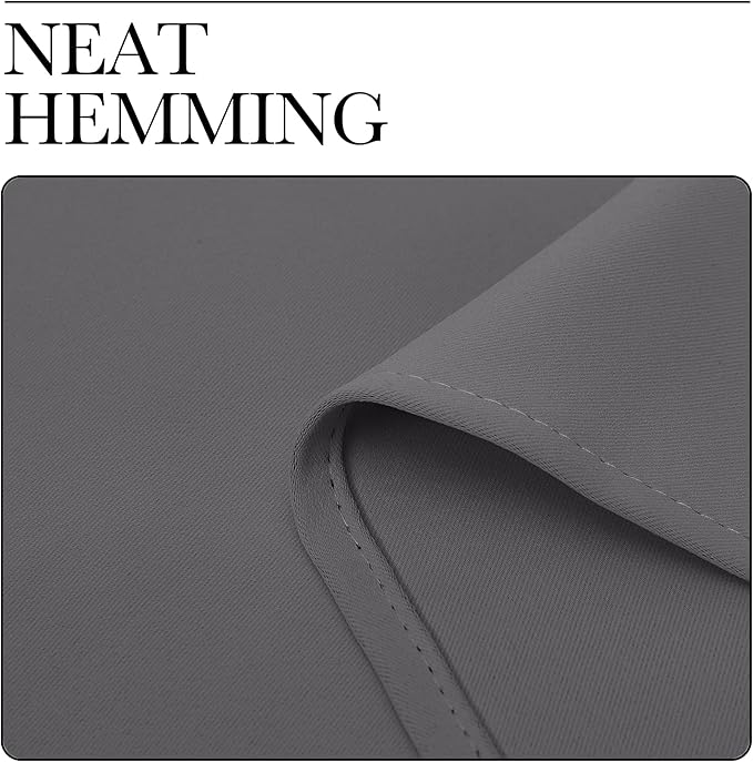 NICETOWN Bedroom Curtains Blackout Drapery Panels, Three Pass Microfiber Thermal Insulated Solid Ring Top Blackout Window Curtains/Drapes (Two Panels, 42 x 50 inches, Gray)