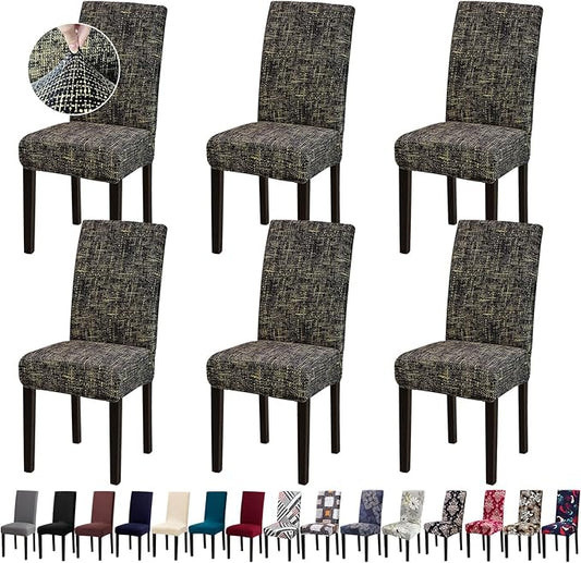 Chair Covers, Stretch Kitchen Dining Room Chair Covers Set of 6, Removable Washable Dining Chair Slipcovers for Home, Hotel, Banquet