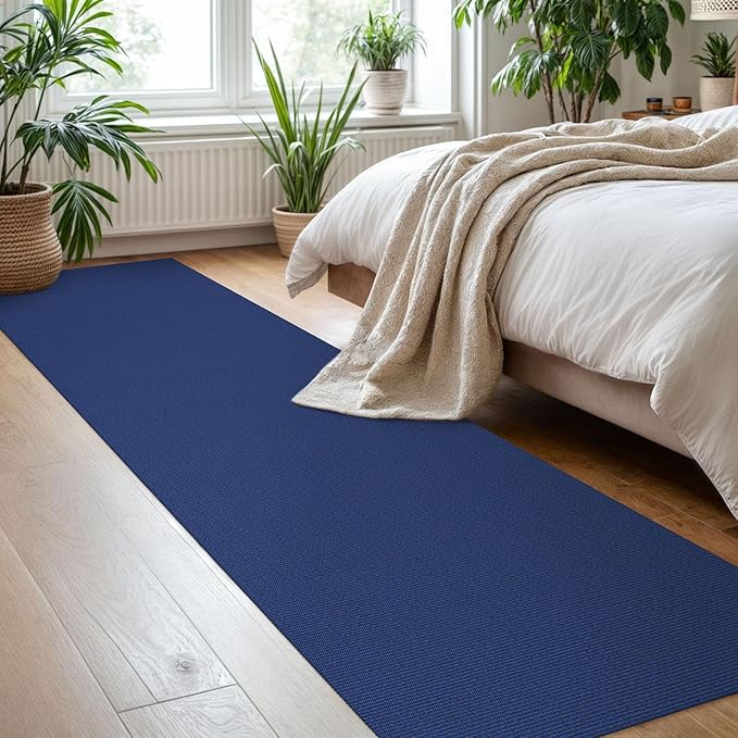 KOZYFLY Washable Runner Rug 2x8 Ft Runners for Hallways Kitchen Runner Rugs with Rubber Backing Braided Cotton Entryway Runner Indoor, Carpet Runners for Hallway Entryway Bedroom, Royal Blue