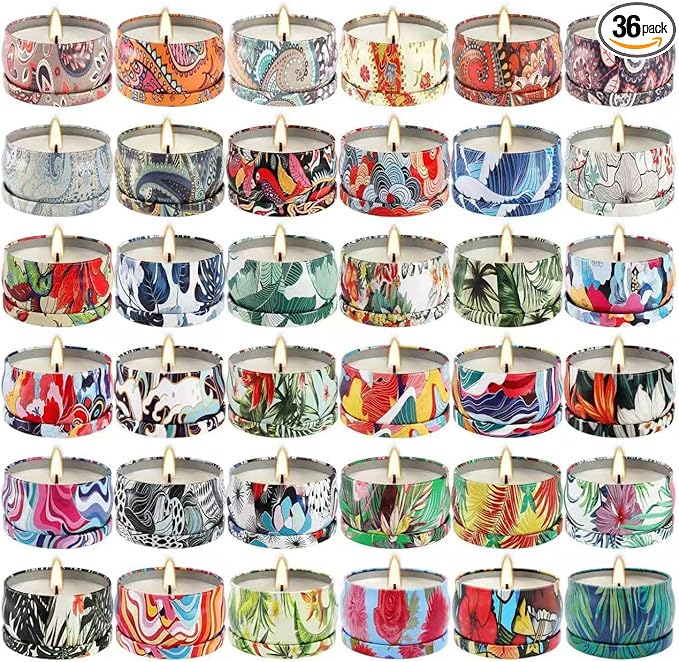 Scented Candles Gifts Set 36 Pack Soy Wax Travel Tin Jar Candles for Home 2.5 OZ for Mom for Christmas, Home Scented Decoration Relaxation, Thanksgiving, Mother's Day.