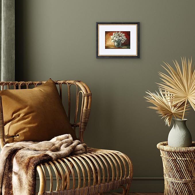 Americanflat Vintage Frames - 8x10 Picture Frame with Beaded Accents and Shatter-Resistant Glass - Use as 5x7 Frame or Display 8x10 Photos Without Mat - Heirloom Collection - Black Gold