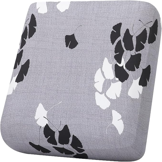 hyha Printed Couch Cushion Covers, Floral Sofa Covers Washable for 2 Cushion Couch, Stretch Pattern Outdoor Cushion Covers for Patio Furniture with Elastic Bottom(Medium, Maple Leaf)