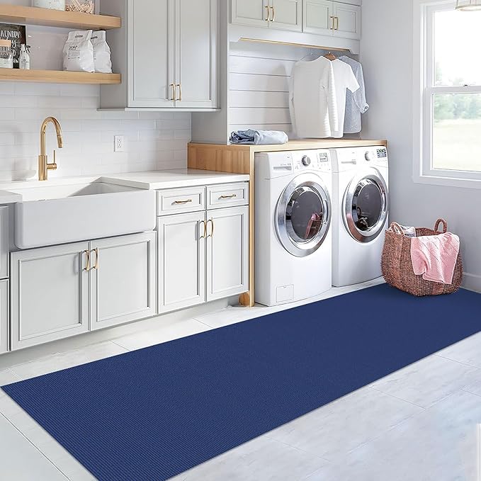 KOZYFLY Washable Runner Rug 3x16 ft Hallway Kitchen Runner Rugs with Rubber Backing Bobo Non Slip Entryway Runner Indoor, Long Carpet Runners for Hall Kitchen Entryway, Royal Blue