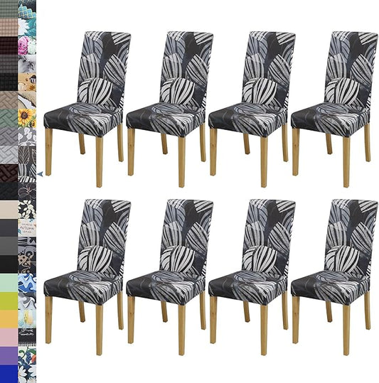 BIETYONE Chair Covers,Dining Room Chair Covers Set of 8,Stretch Kitchen Chair Cover,Washable Dining Chair Cover,Parsons Chair Slipcovers Protective,for Home,Restaurant,Banquet