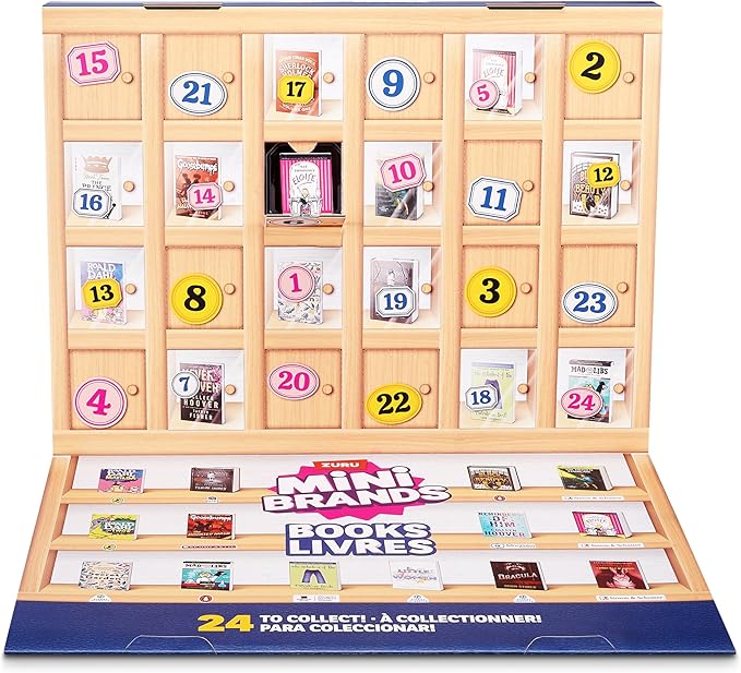 Mini Brands Books Advent Calendar by ZURU, Collectible Seasonal Toys for Girls, Boys, and Collectors