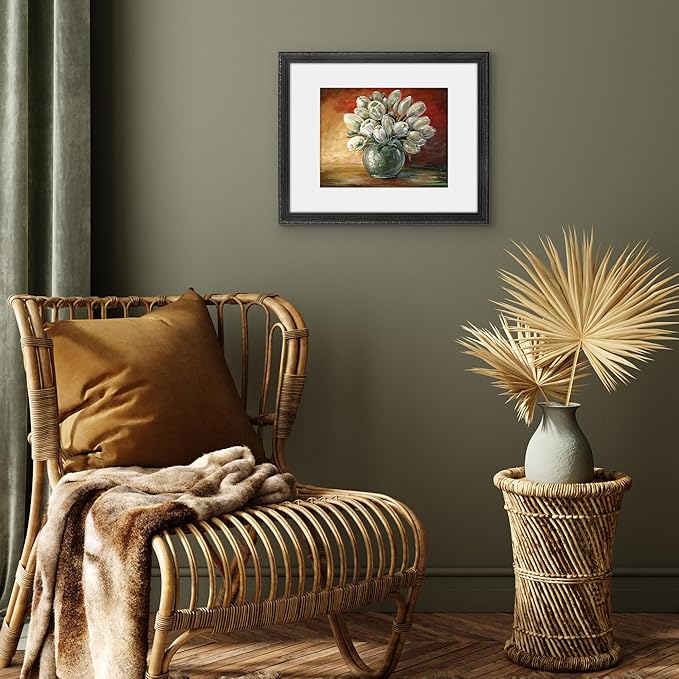 Americanflat 16x20 Picture Frame with Polished Plexiglass - Use as 11x14 Frame with Mat or Display 16x20 Photo Without Mat - Ornate Picture Frames for Wall Display - Black