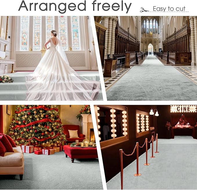 Black Carpet Runner for Party,140GSM 2.62FTx15FT Carpet Party Decorations,Black Runway Rug for Prom Felt Non-Woven Fabric,Runner for Wedding Ceremony