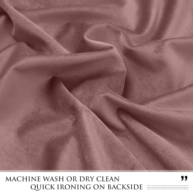 StangH Velvet Curtains 84 inches Long, Wild Rose Pink Room Darkening Curtains for Bedroom, Nursery Girls Room Decoration Grommet Thermal Window Drapes, W52 x L84, 2 Panels