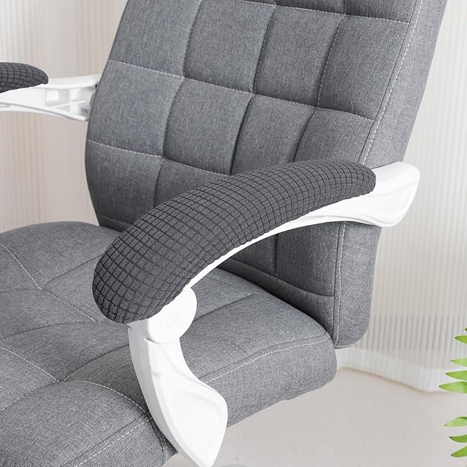 FORCHEER Office Chair Armrest Covers Dark Grey10-13 inch Long Stretchable Water Resistant Jacquard Desk Chair Arm Rest Covers for Computer Chair Arm Removable Washable 2 Pieces