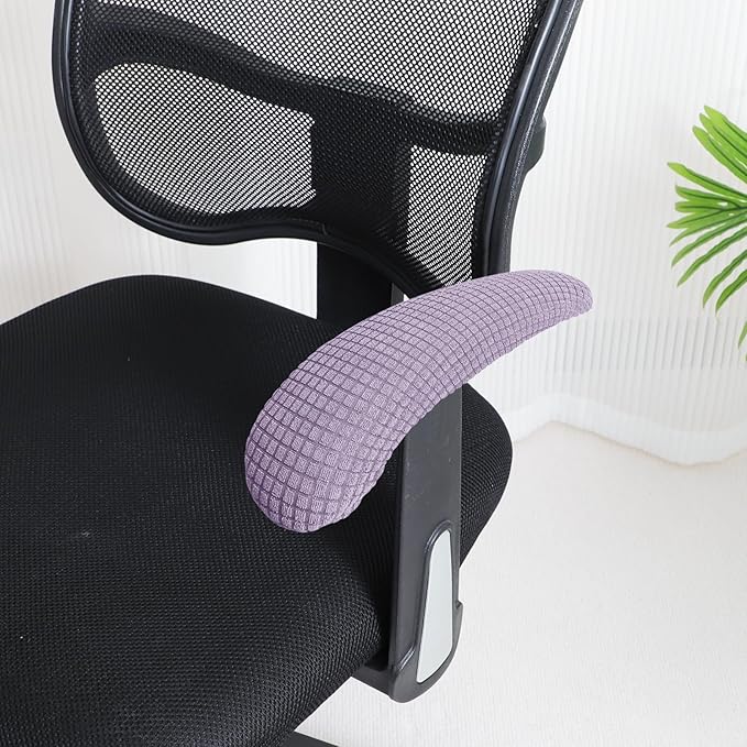 FORCHEER Office Chair Armrest Covers Stretchable Water Resistant Spandex Stretch Jacquard Elastic Band Computer Office Chair Arm Pad Covers Chair Slipcover for Desk Chairs Arm 2P-Purple
