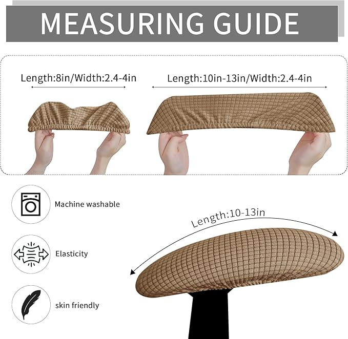 FORCHEER Office Chair Armrest Covers Stretchable Water Resistant Spandex Stretch Jacquard Elastic Band Computer Office Chair Arm Pad Covers Chair Slipcover for Desk Chairs Arm 2P-Camel