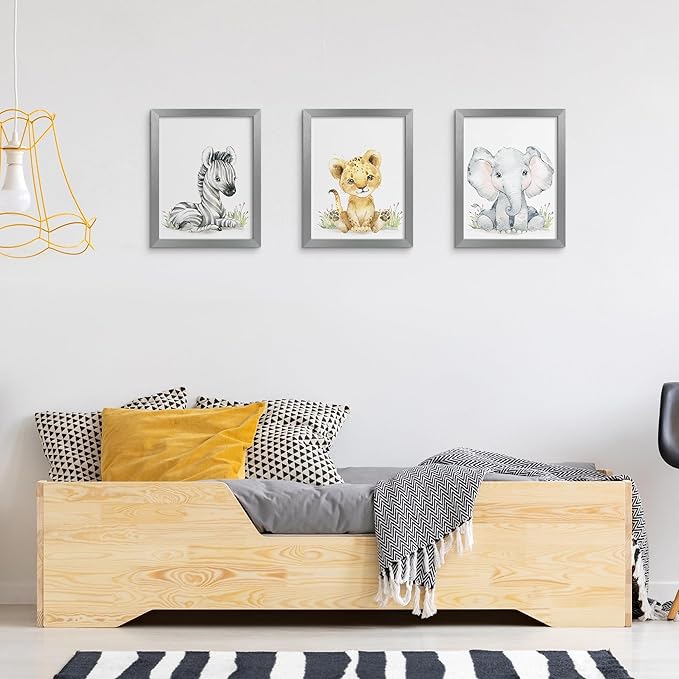 upsimples 8.5 By 11 Picture Frame, Display Pictures 6x8 with Mat or 8.5 x 11 Without, Wall Hanging Photo Frames, Metallic Gray, 1 Pack