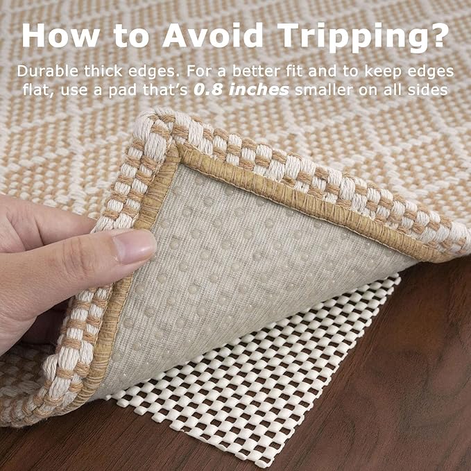 KOZYFLY Small Area Rug 2x3 Ft Washable Entryway Rug Non Slip Rubber Backed Throw Rugs Indoor Door Mat, Braided Cotton Floor Carpet for Front Entrance Front Door Sink Foyer, Tan/Beige