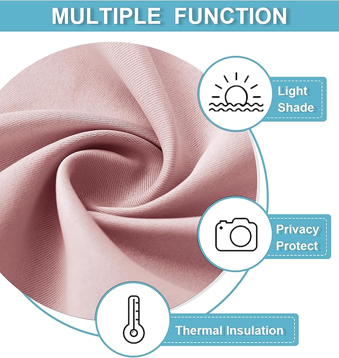 RYB HOME Door Curtains for Small Windows, Full Privacy Protect Room Darkening Sides Drapes for Classroom Door Window Kitchen, 1 Panel, Orange Pink W12 x L30