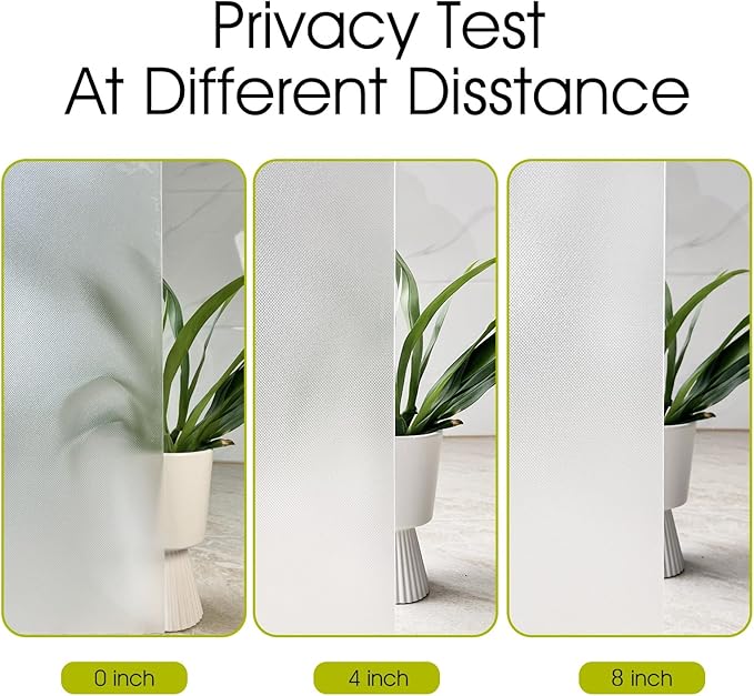 KESPEN Frosted Window Privacy Film Heat Control UV Sun Blocking Glass Stickers Static Cling Non Adhesive Door Coverings Decals for Bathroom Home Office, Sparkling, 29.5 Inch X 13.1 Feet