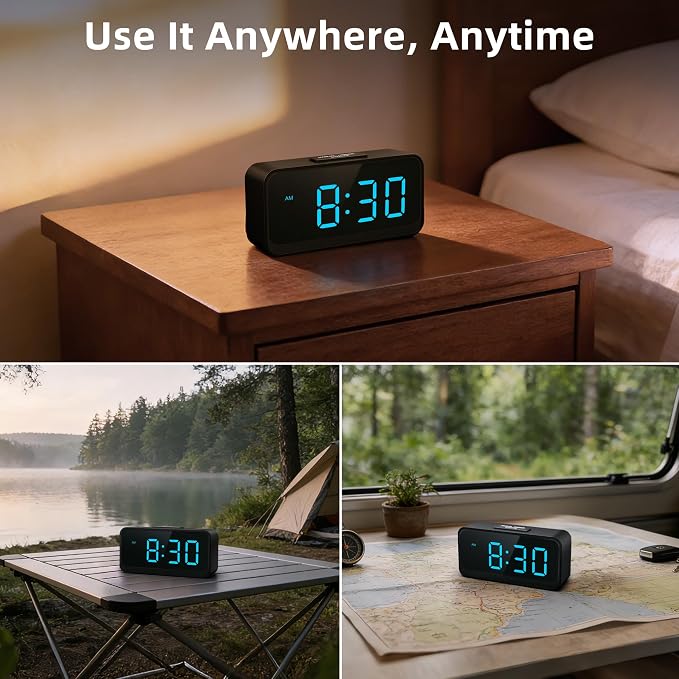 Battery Operated Small Alarm Clock: Compact Cordless Design - Image 8
