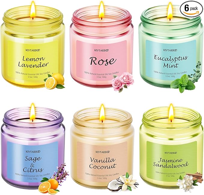 6 Pack Candle for Women | Scented Candles Set- Candles for Home Scented, Soy Wax Candles Bulk, Aromatherapy Candle Gifts Set for Women, Birthday, Valentine, Christmas, Anniversary Present
