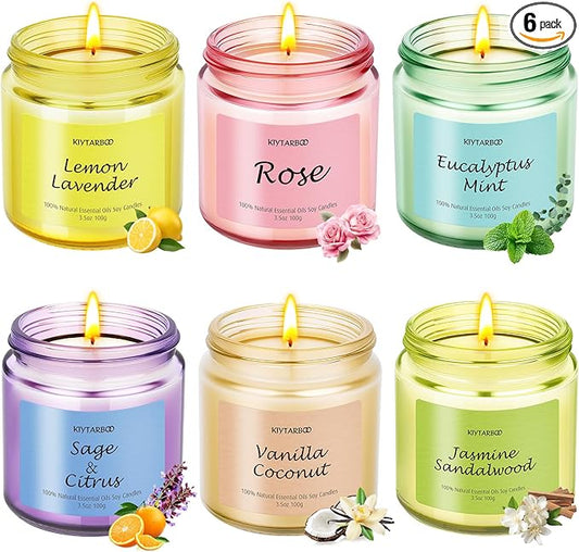6 Pack Candle for Women | Scented Candles Set- Candles for Home Scented, Soy Wax Candles Bulk, Aromatherapy Candle Gifts Set for Women, Birthday, Valentine, Christmas, Anniversary Present