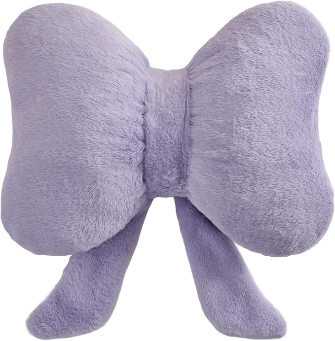 Bow Pillow Throw Pillows Butterfly Shaped Decorative Cute Pillows for Bed Sofa Cute Home Decor,Purple 14.5 * 12inch