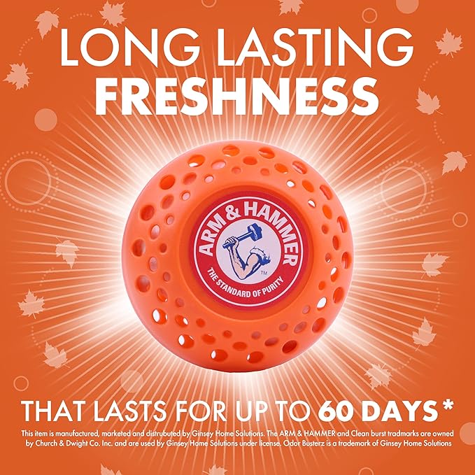 Arm & Hammer OdorBusterz?? Odor Eliminator Balls, Pumpkin Cream, 3 Count ?€? Baking Soda Odor Control for Closets, Drawers, Hampers & Small Spaces