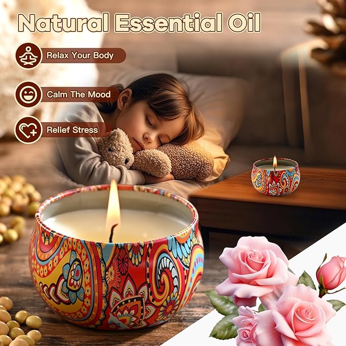 Scented Candles Gift Set,12 Pack Candles for Home Scented, 300 Hour Long-Lasting Soy Wax Aromatherapy Candle Set, Spring Home Refresh & Housewarming Gifts for Women