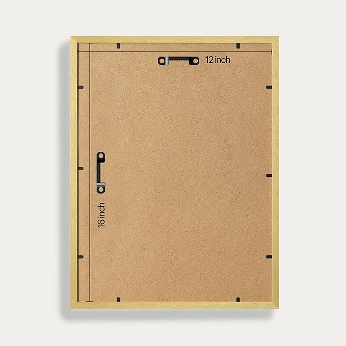 eletecpro 12x16 Picture Frames Set of 5, Gallery Frames Display 8.5x11 Photo with Mat or 12x16 without Mat, Picture Frame Collage Wall Decor for Wall Mounting, Gold