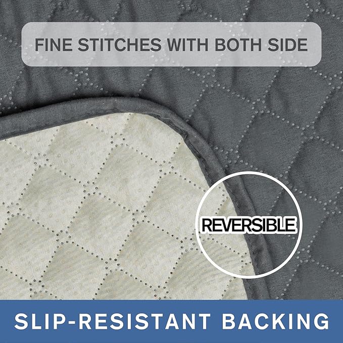 XINEAGE Water Resistant Recliner Cover, Nonslip Recliner Chair Covers for Reclining Chair with Pockets, Quilted Thick Recliner Slipcovers for Pets and Kids (Recliner Chair, Dark Gray)