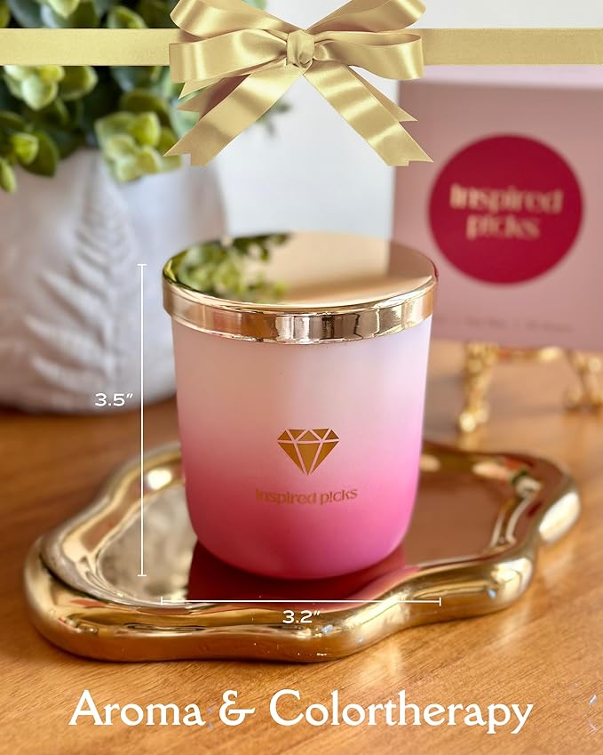 Purple Candle | Raspberry & White Musk w/Gold Diamond Symbol Luxury Candle for Date Night, Spring Home Scents, Mother's Day, Stress Relief & Aromatherapy