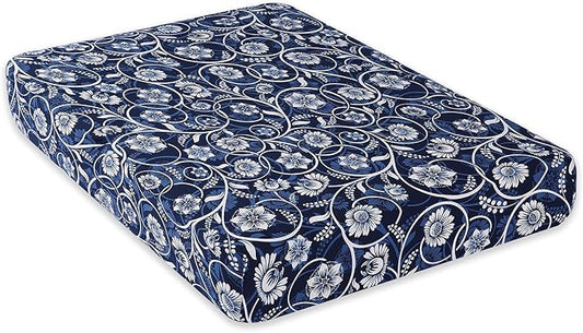 hyha Printed Couch Cushion Covers, Floral Sofa Covers Washable for 3 Cushion Couch, Stretch Pattern Outdoor Cushion Covers for Patio Furniture with Elastic Bottom(Large, Baroque)