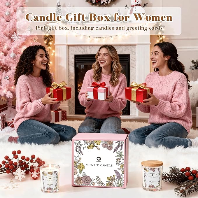 Scented Candles Set 4pcs-Candles Clearance Rose, Lavender, Vanilla, Jasmine Fragrance, Suitable for Women, Birthday, Bath Yoga, Wedding