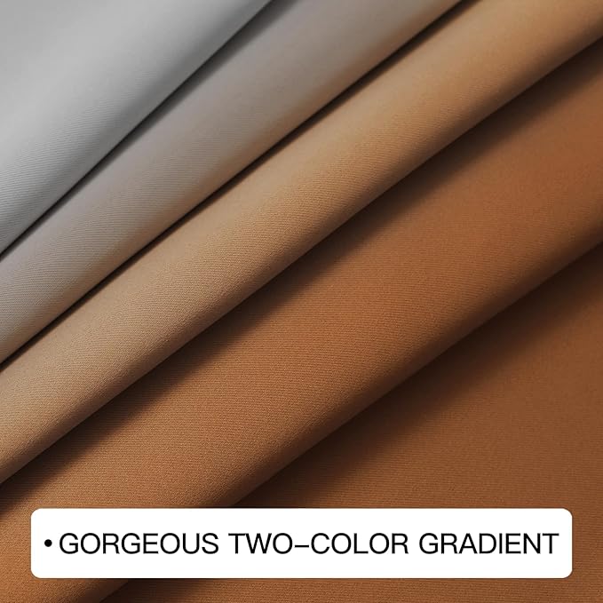 COSVIYA Curtains & Drapes Ombre Burnt Orange Curtains 84 inch Length 2 Panels, Grommet Room Darkening Light Blocking Insulated Thermal Gradient Window Curtains for Bedroom/Living Room,52x84 inches