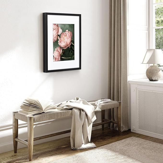 Americanflat 16x20 Picture Frame with Polished Plexiglass - Use as 11x14 Frame with Mat or Display 16x20 Photo Without Mat - Soho Collection - Deep Molding Picture Frames for Wall Display - Black