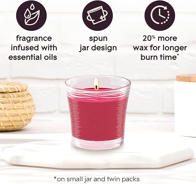 Glade 1-Wick Scented Candle Jar, Apple Cinnamon, Air Freshener Infused with Essential Oils, 4.08 Oz, 3 Count