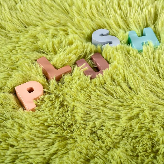 Noahas Large Fluffy Green 6x9 Area Rugs for Living Room Bedroom,Thick Shag Throw Rug,Big Soft Shaggy Bedside Non-Slip Plush Dorm Nursery Kids Carpet