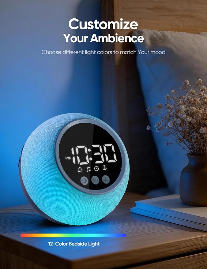 Sunrise Alarm Clock with Sound Machine, Wake Up Light, Dual Alarms - Image 7