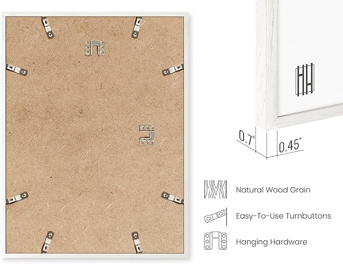 HAUS AND HUES Picture Frames for Wall - Set of 5 White Photo Frames, Photo Frame Collage, Bulk Picture Frames, Assorted Picture Frames, Picture Frames Bulk (Two 8x10, Three 12x16 White)