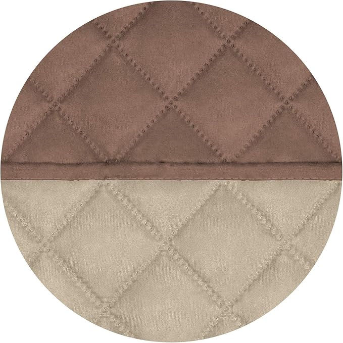 PureFit Reversible Quilted Sofa Cover, Water Resistant Medium Slipcover Furniture Protector, Washable Couch Cover with Non Slip Foam and Elastic Straps for Kids, Dogs, Pets (Loveseat, Brown/Beige)